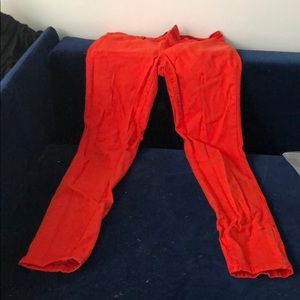 Orange skinny jeans